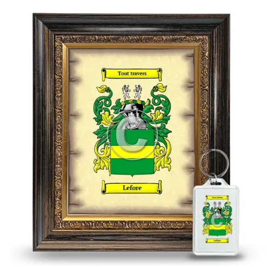 Lefore Framed Coat of Arms and Keychain - Heirloom