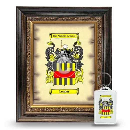Lender Framed Coat of Arms and Keychain - Heirloom