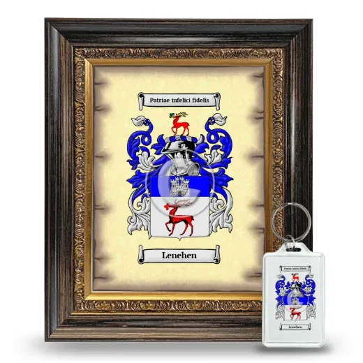 Lenehen Framed Coat of Arms and Keychain - Heirloom