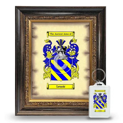 Lenoir Framed Coat of Arms and Keychain - Heirloom