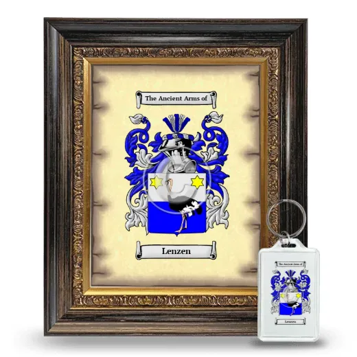 Lenzen Framed Coat of Arms and Keychain - Heirloom