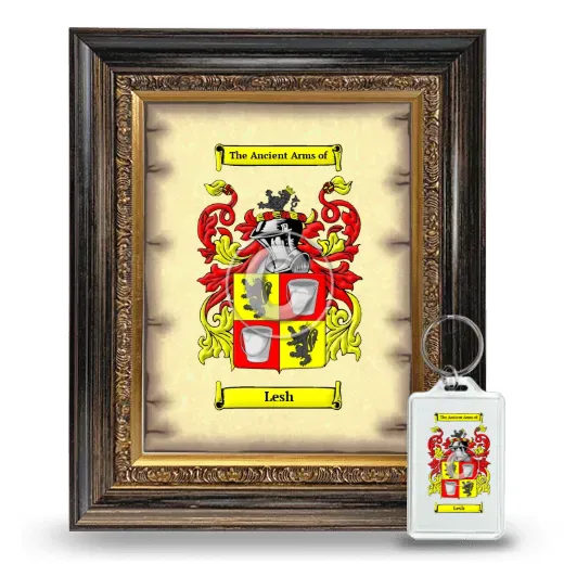 Lesh Framed Coat of Arms and Keychain - Heirloom