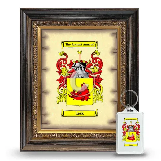 Lesk Framed Coat of Arms and Keychain - Heirloom