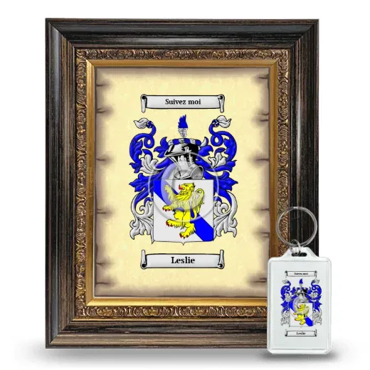 Leslie Framed Coat of Arms and Keychain - Heirloom