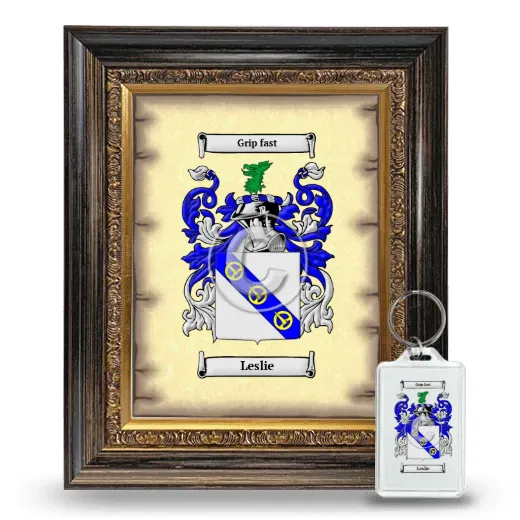 Leslie Framed Coat of Arms and Keychain - Heirloom