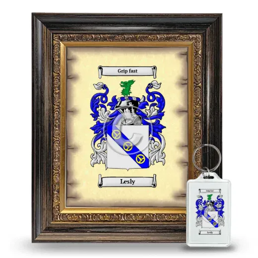 Lesly Framed Coat of Arms and Keychain - Heirloom