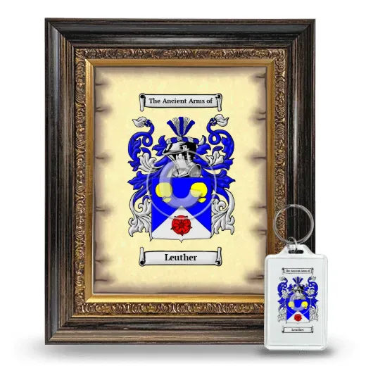 Leuther Framed Coat of Arms and Keychain - Heirloom