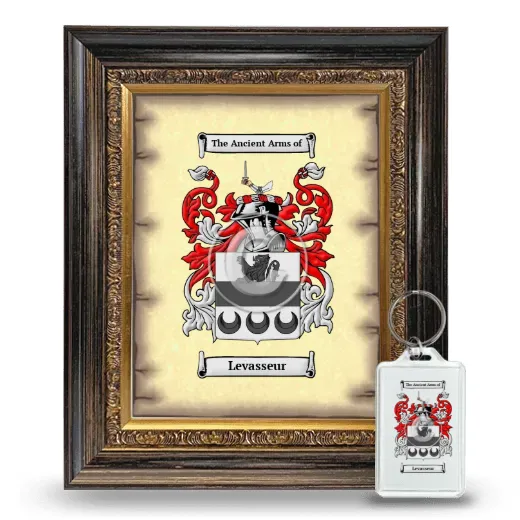 Levasseur Framed Coat of Arms and Keychain - Heirloom