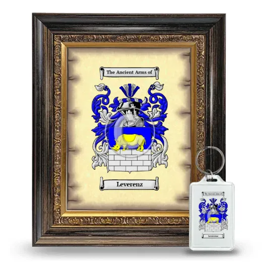 Leverenz Framed Coat of Arms and Keychain - Heirloom