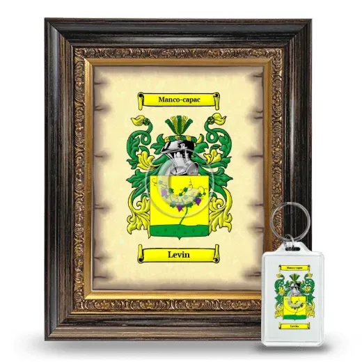 Levin Framed Coat of Arms and Keychain - Heirloom