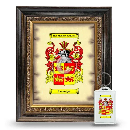 Lewelyn Framed Coat of Arms and Keychain - Heirloom