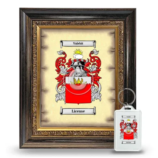 License Framed Coat of Arms and Keychain - Heirloom