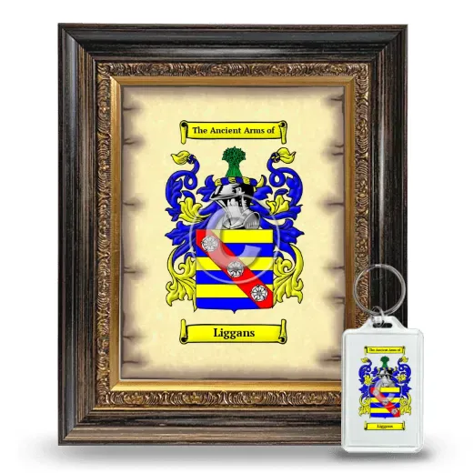 Liggans Framed Coat of Arms and Keychain - Heirloom