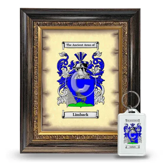 Limback Framed Coat of Arms and Keychain - Heirloom