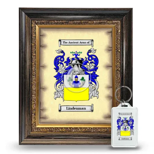 Lindenman Framed Coat of Arms and Keychain - Heirloom