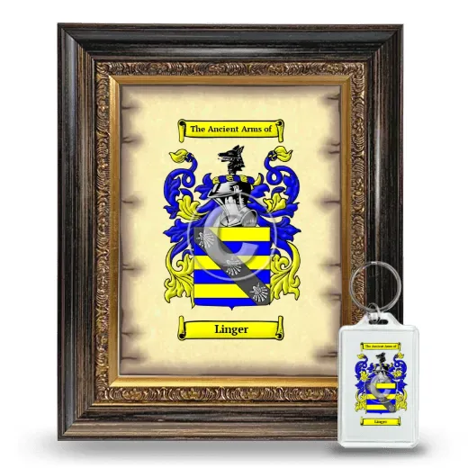 Linger Framed Coat of Arms and Keychain - Heirloom