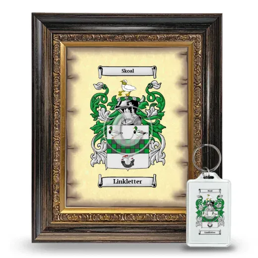 Linkletter Framed Coat of Arms and Keychain - Heirloom