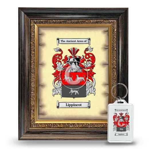 Lippincot Framed Coat of Arms and Keychain - Heirloom