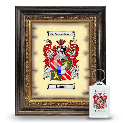 Listner Framed Coat of Arms and Keychain - Heirloom