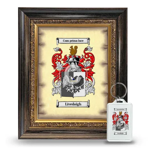 Livedaigh Framed Coat of Arms and Keychain - Heirloom