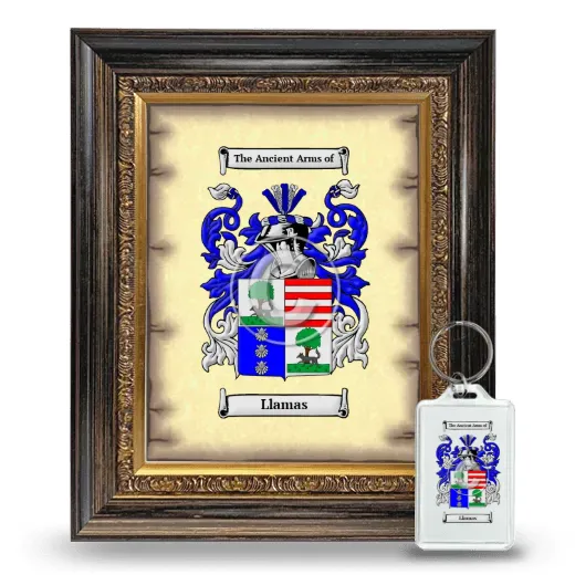Llamas Framed Coat of Arms and Keychain - Heirloom