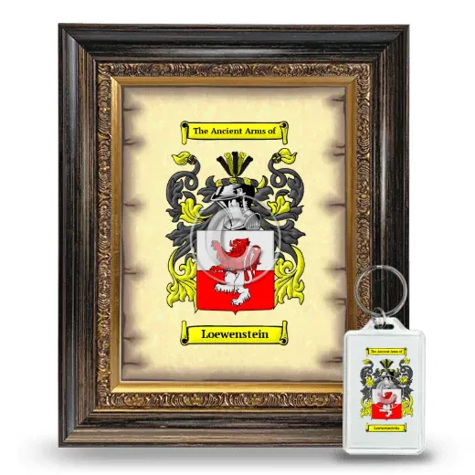 Loewenstein Framed Coat of Arms and Keychain - Heirloom