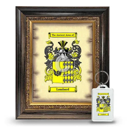 Lombard Framed Coat of Arms and Keychain - Heirloom