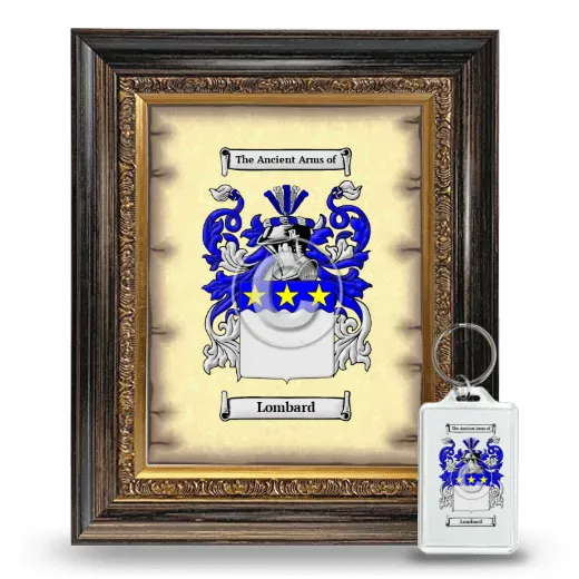 Lombard Framed Coat of Arms and Keychain - Heirloom