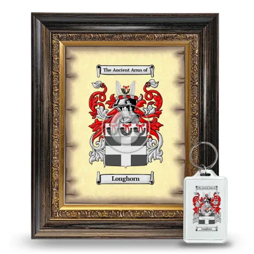 Longhorn Framed Coat of Arms and Keychain - Heirloom
