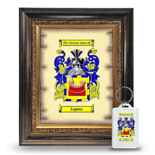 Lopess Framed Coat of Arms and Keychain - Heirloom