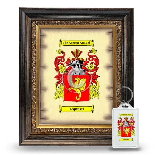 Lopresti Framed Coat of Arms and Keychain - Heirloom