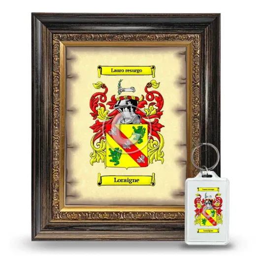Loraigne Framed Coat of Arms and Keychain - Heirloom