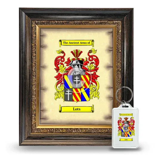 Lots Framed Coat of Arms and Keychain - Heirloom
