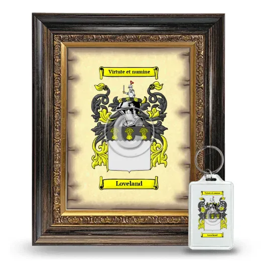 Loveland Framed Coat of Arms and Keychain - Heirloom