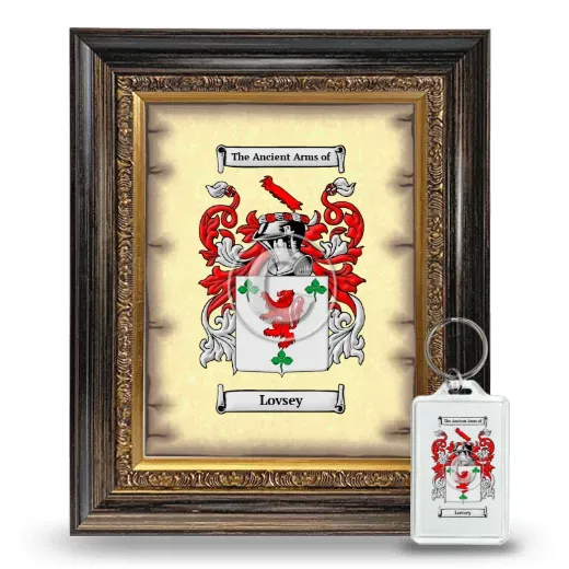 Lovsey Framed Coat of Arms and Keychain - Heirloom