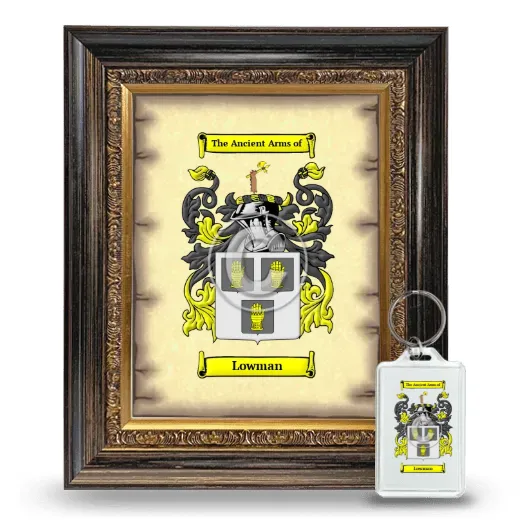 Lowman Framed Coat of Arms and Keychain - Heirloom