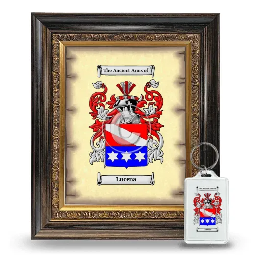 Lucena Framed Coat of Arms and Keychain - Heirloom