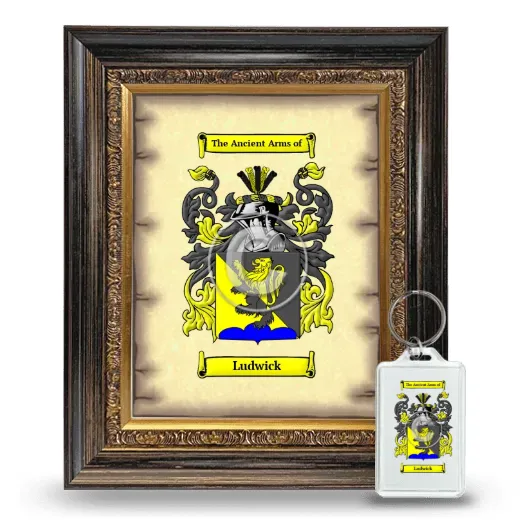 Ludwick Framed Coat of Arms and Keychain - Heirloom