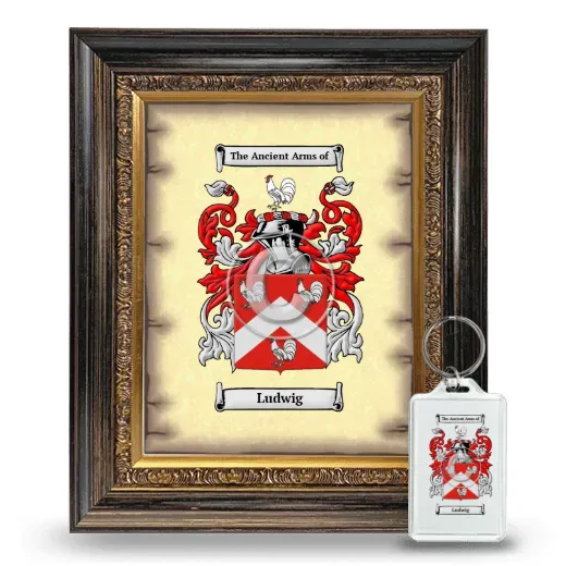 Ludwig Framed Coat of Arms and Keychain - Heirloom