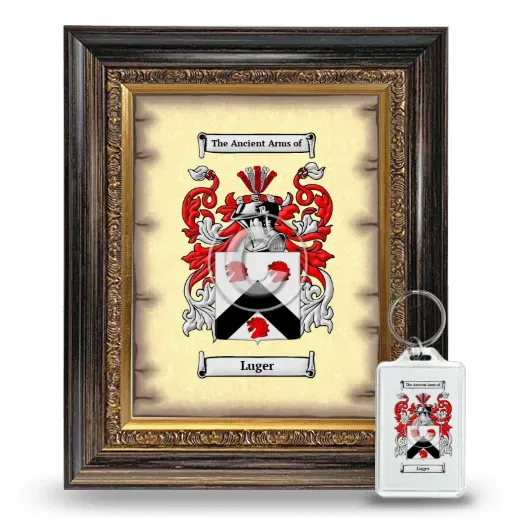 Luger Framed Coat of Arms and Keychain - Heirloom