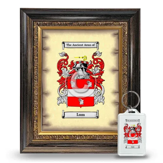 Lum Framed Coat of Arms and Keychain - Heirloom