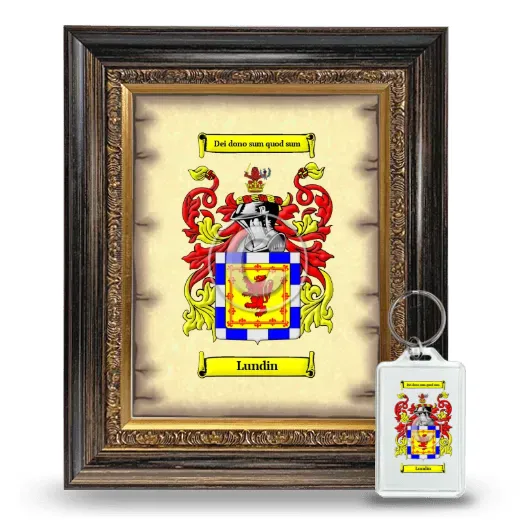 Lundin Framed Coat of Arms and Keychain - Heirloom