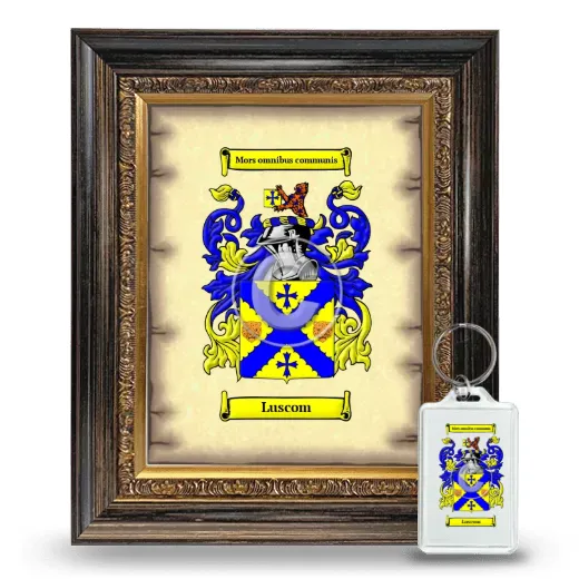 Luscom Framed Coat of Arms and Keychain - Heirloom
