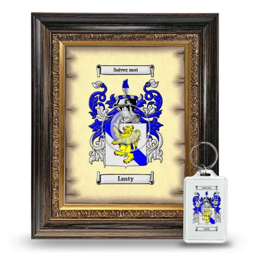 Lusty Framed Coat of Arms and Keychain - Heirloom