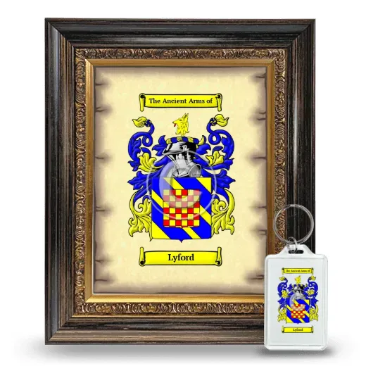 Lyford Framed Coat of Arms and Keychain - Heirloom