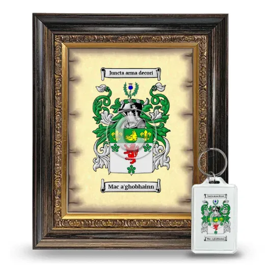 Mac a'ghobhainn Framed Coat of Arms and Keychain - Heirloom