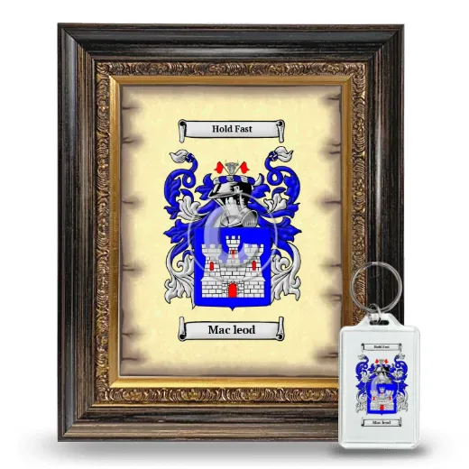 Mac leod Framed Coat of Arms and Keychain - Heirloom
