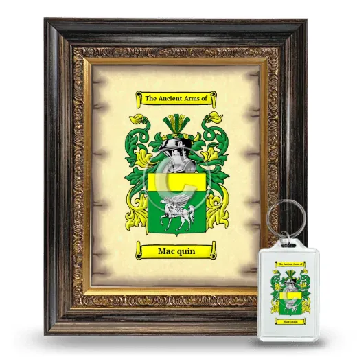 Mac quin Framed Coat of Arms and Keychain - Heirloom