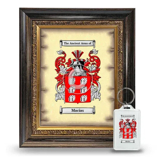 Macías Framed Coat of Arms and Keychain - Heirloom