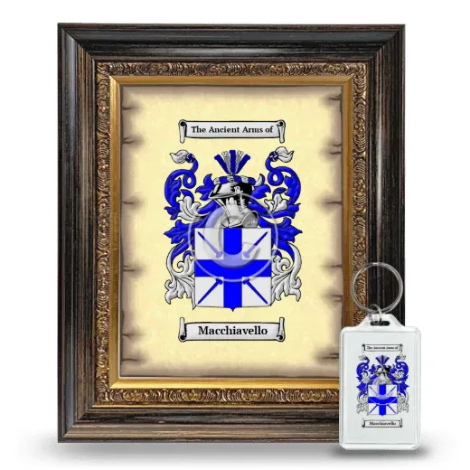 Macchiavello Framed Coat of Arms and Keychain - Heirloom